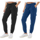 Women's Soft Winter-Warm Casual Fleece-Lined Cargo Joggers (2-Pack) product