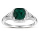 Sterling Silver 2.0CTW Cushion Cut Emerald & Diamond Accent Ring (Size 7) product