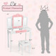 Kids' Princess Vanity Table & Stool Set with Tri-Folding Mirror & Drawer product