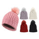 Women's Solid Warm Knit Cuff Pom Pom Hat with Faux Fur Lining (1- or 2-Pack) product