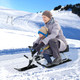 Kids' Snow Racer Sled with Steering Wheel, Brakes, & Pull Rope product
