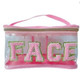 Clear Cosmetic Bag with Chenille Letters product