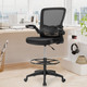 Height-Adjustable Drafting Chair with Flip-up Arms product