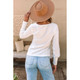Women's Ribbed Bishop Sleeve Round Neck Top product