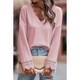 Women's Ribbed V-Neck Long Sleeve Top product