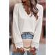 Women's Ribbed V-Neck Long Sleeve Top product