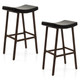 PU Leather Upholstered Saddle Seat Barstools with Footrest (Set of 2) product