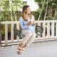 Wicker Porch Swing Seat with Cozy Armrests product