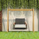 Single Rattan Porch Swing with Armrests, Cushion, & Hanging Ropes product