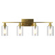 3 or 4-Light Modern Bathroom Wall Sconce with Clear Glass Shade product