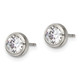 Polished 5mm Bezel CZ Stud Post Stainless Steel Earrings  product