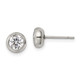 Polished 5mm Bezel CZ Stud Post Stainless Steel Earrings  product