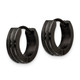 Stainless Steel Black IP Laser Cut 4mm Hinged Hoop Earrings  product