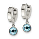 Stainless Steel Dangle Hoop Earrings with Blue Preciosa Crystals product