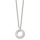 Stainless Steel White Enameled Open Circle Pendant Necklace product