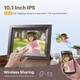 10.1 Inch Smart WiFi Digital Photo Frame 1280x800 IPS LCD Touch Screen,Auto-Rotate Portrait and Landscape,Built in 16GB Memory,Share Moments Instantly via Frameo App from Anywhere (All Black Wooden Frame) product