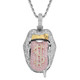 Iced Out Bling Cubic Zirconia Tongue Pendant Necklace product