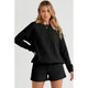 Women's Adalyn Textured Long Sleeve Top & Drawstring Shorts Set product