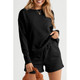 Women's Adalyn Textured Long Sleeve Top & Drawstring Shorts Set product