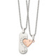 22-Inch Stainless Steel Pink Rose IP-Plated Necklace with CZ product