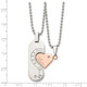 22-Inch Stainless Steel Pink Rose IP-Plated Necklace with CZ product