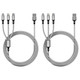 4-Foot 3-in-1 Nylon Braided Charging Cable - Lightning, USB-C, Micro-USB (1- to 5-Pack) product