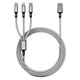 4-Foot 3-in-1 Nylon Braided Charging Cable - Lightning, USB-C, Micro-USB (1- to 5-Pack) product