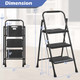 Portable Folding 3-Step Ladder with Wide Anti-Slip Steps & Convenient Handle product