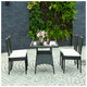 5-Piece Rattan Dining Set with Glass Table & High-Back Chair product