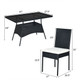 5-Piece Rattan Dining Set with Glass Table & High-Back Chair product