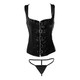 Women's Faux Leather Lace-up Corset & Thong product