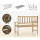 2-Person Outdoor Teak Wood Garden Bench with Backrest and Armrests product
