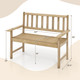 2-Person Outdoor Teak Wood Garden Bench with Backrest and Armrests product