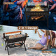 Stainless Steel BBQ Charcoal Grill with Wind Guard & Seasoning Racks product