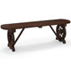 Rustic Wood Bench with Wagon Wheel Base product