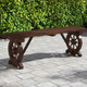 Rustic Wood Bench with Wagon Wheel Base product