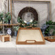 Wooden Serving Tray with Handles and Inlaid Corners product