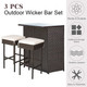 Costway 3-Piece Patio Rattan Wicker Bar Dining Set product