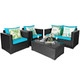 Costway 4-Piece Turquoise Rattan Patio Sofa Set product