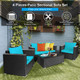 Costway 4-Piece Turquoise Rattan Patio Sofa Set product