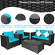 Costway 4-Piece Turquoise Rattan Patio Sofa Set product