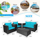 Costway 4-Piece Turquoise Rattan Patio Sofa Set product