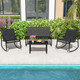 4-Piece Patio Rocking Set with Glass-Top Table product