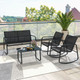 4-Piece Patio Rocking Set with Glass-Top Table product