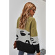 Women's Colorblock Large Button Knit Cardigan product