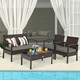 4-Piece Patio Rattan Conversation Set with Loveseat & Coffee Table product