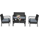 4-Piece Patio Rattan Conversation Set with Loveseat & Coffee Table product