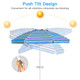 7.2-Foot Portable Outdoor Beach Umbrella with Sand Anchor & Tilt Mechanism product