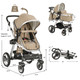 Folding Aluminum Baby Stroller Pram with Diaper Bag by Babyjoy™ product