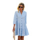 Button Front V-Neck Tiered Dress product